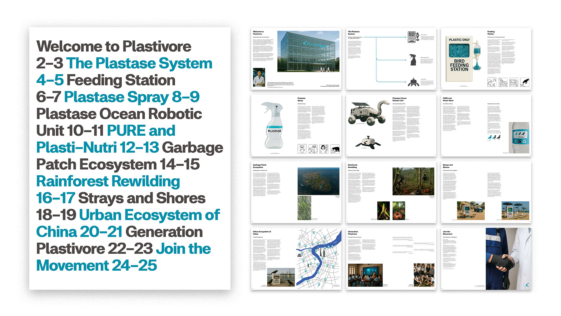 Editorial Design for Plastivore, Graphic Design at Berlin International University of Applied Scienes